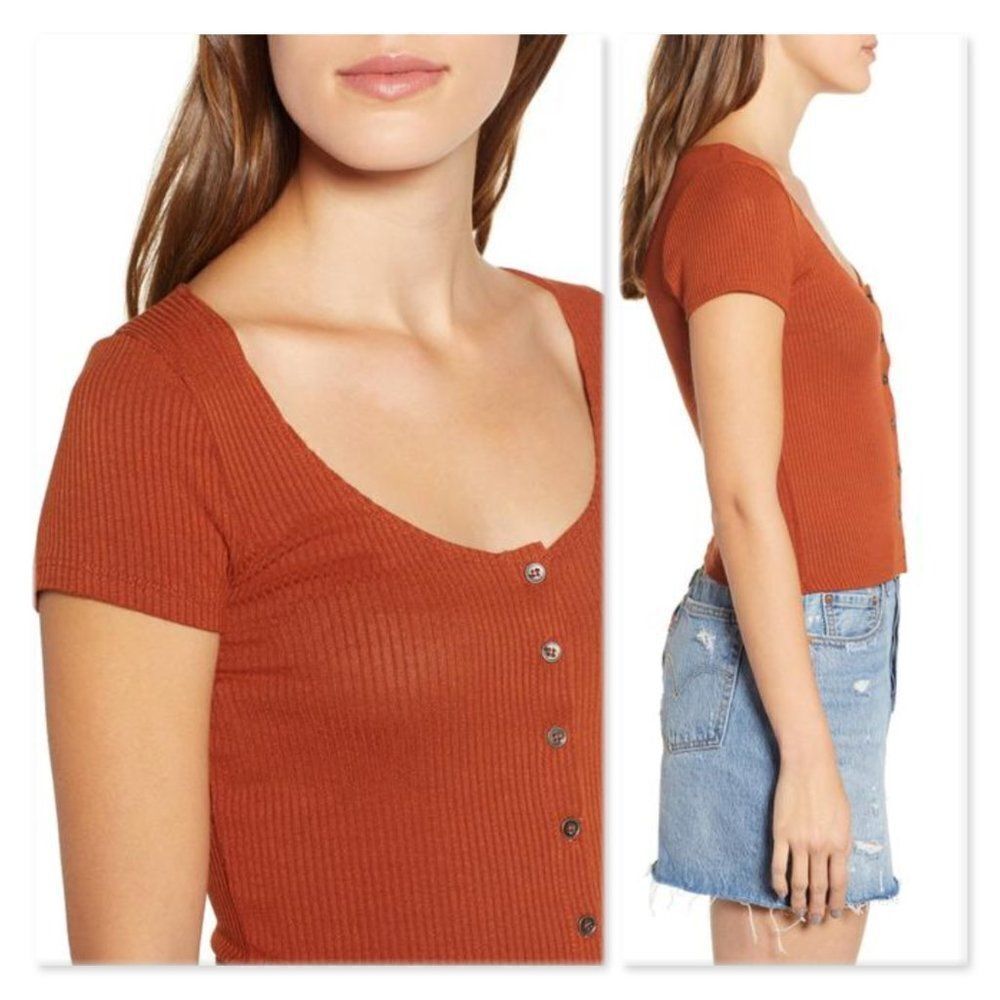 Project Social T Button Front Ribbed Tee sz Small - Picture 2 of 11